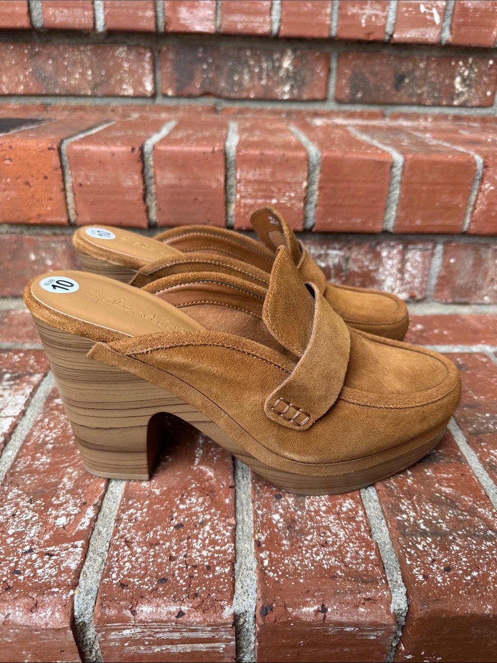 Splendid Tan Suede Platform Mules